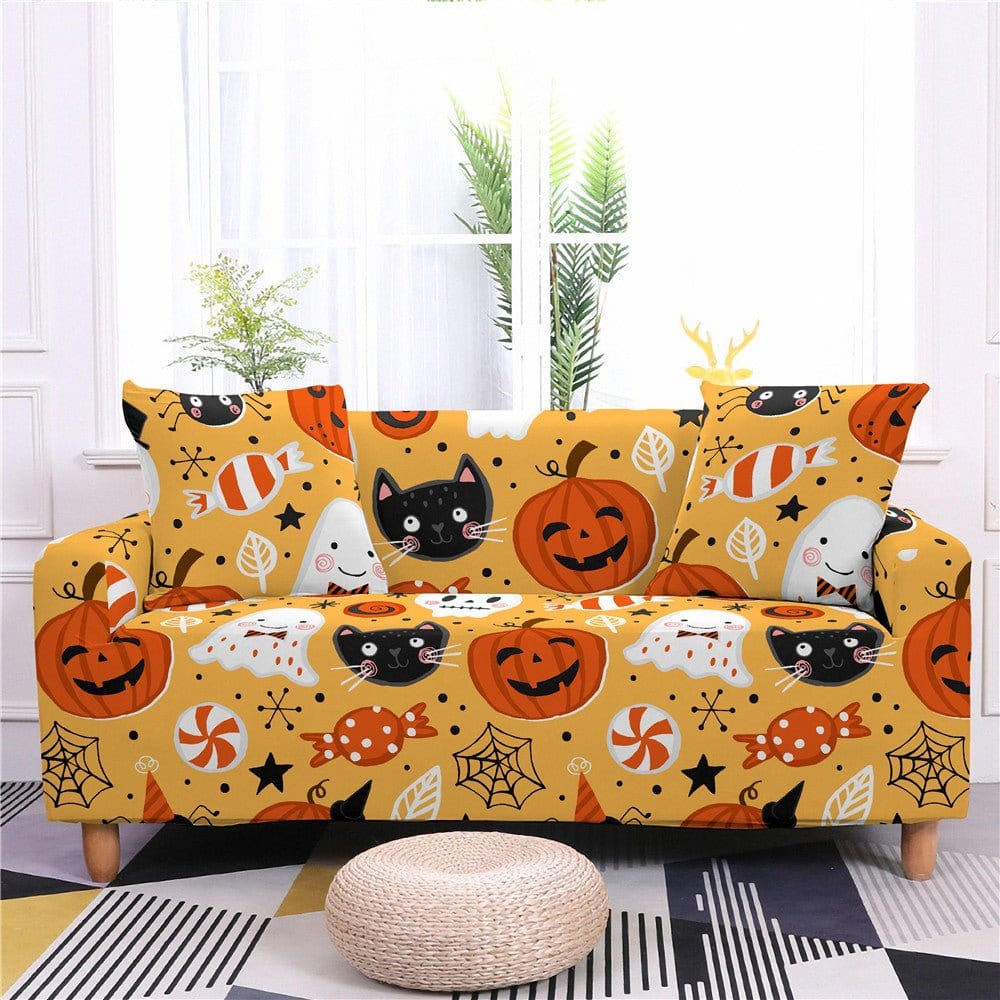 Pumpkin Halloween - Housses Extensibles de Fauteuil et Canapé
