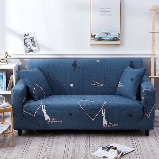 Bleu formula - Housse de Canapé Extensible